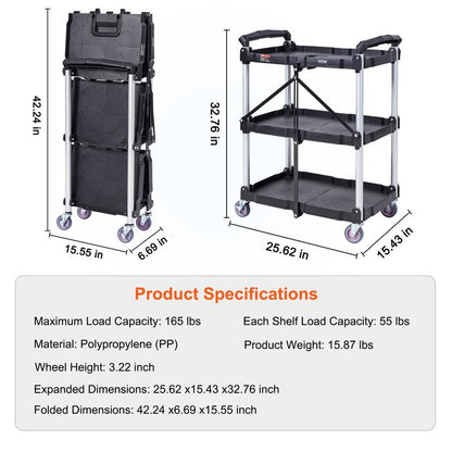 VEVOR Foldable Utility Service Cart
