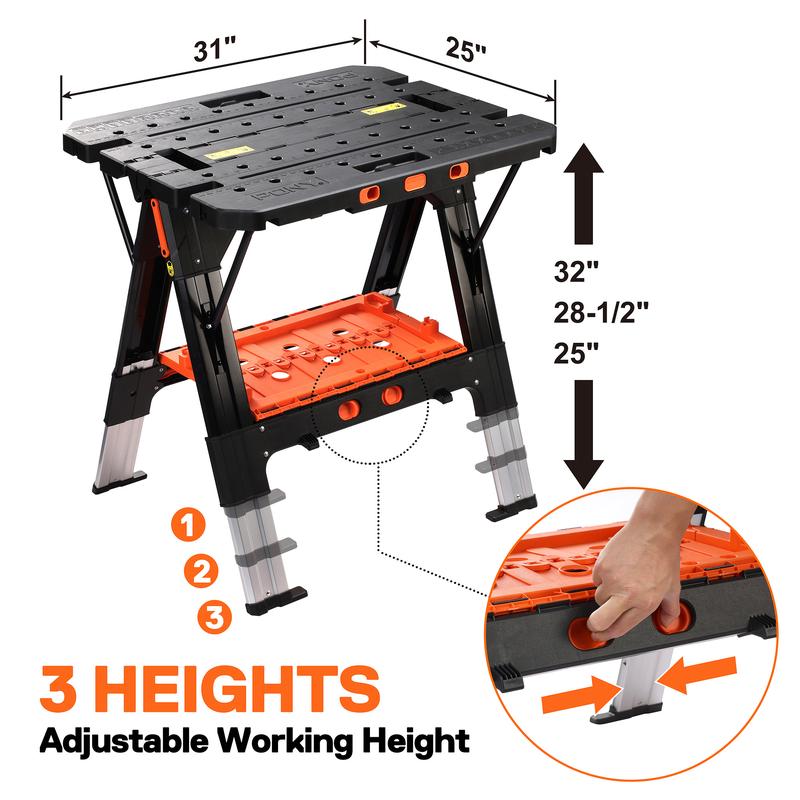 LaborDay Pony Portable Folding Work Table